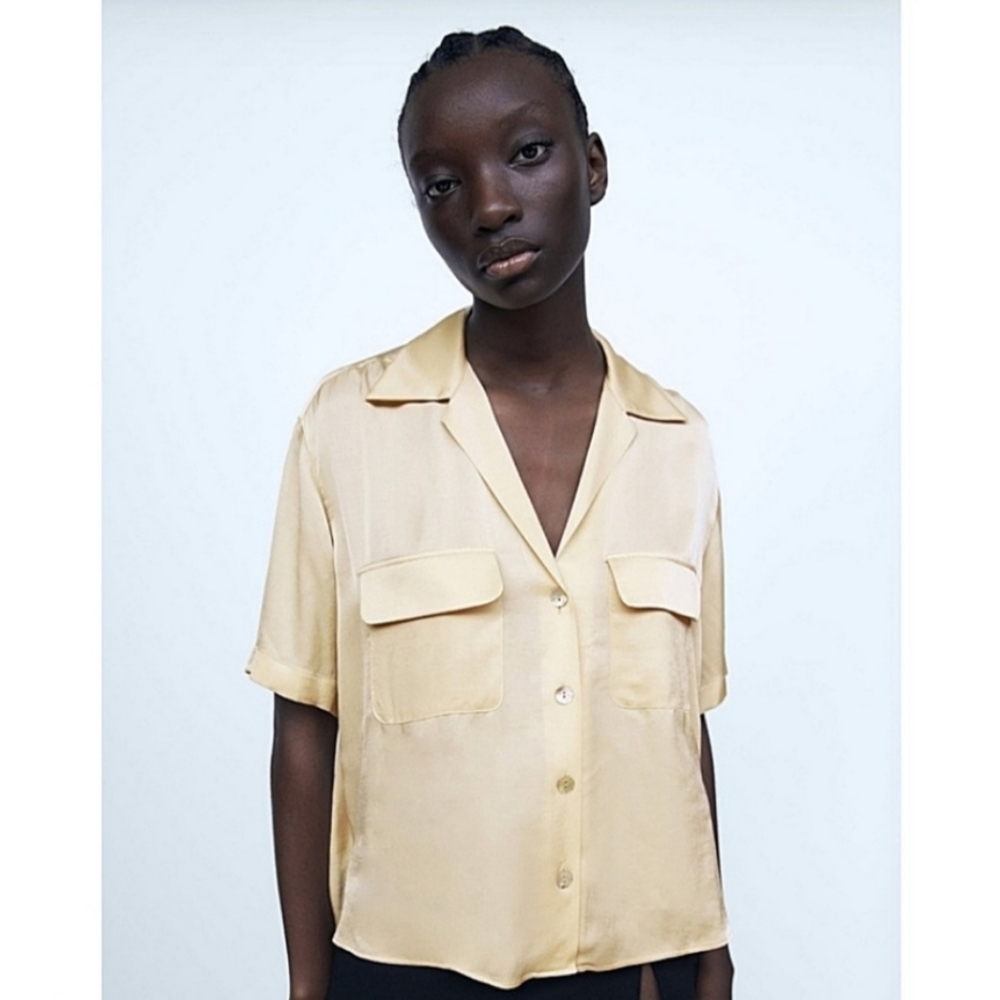 Zara Satin Button Down